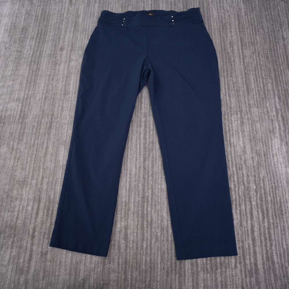 JM Collection Dress Pants Women 14WP Blue Excellent Pull On Studded Stretch
